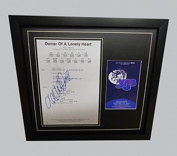 Yes "Owner Of A Lonely Heart" Signed Song Sheet