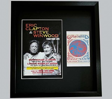 Eric Clapton & Steve Winwood Signed Tour Flyer + Concert Postcard