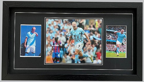 Erling Haaland Signed Manchester City Colour Photo + 2 Photos