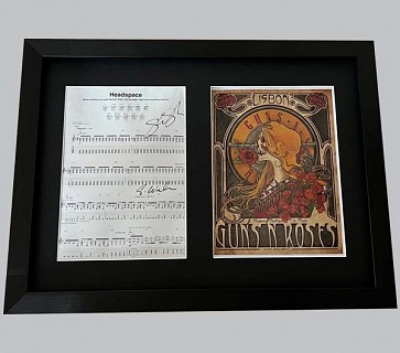 Guns & Roses "Headspace" Song Sheet Signed by Slash & Scott Weiland + Colour Poster