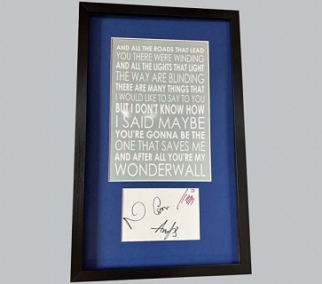 Oasis Signed Postcard + "Wonderwall" Poster