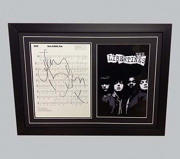 The Libertines "Run, Rabbit, Run" Signed Song Sheet + B&W Poster