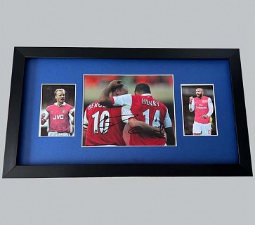 Arsenal Colour Photo Signed by Bergkamp & Henry + 2 Colour Photos