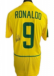 Ronaldo Signed Brazil No 9 Football Shirt