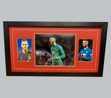 David de Gea Signed Man Utd Colour Photo + 2 Photos