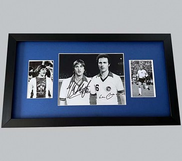 Johan Cruyff & Franz Beckenbauer Signed Black & White Photo + 2 Photos