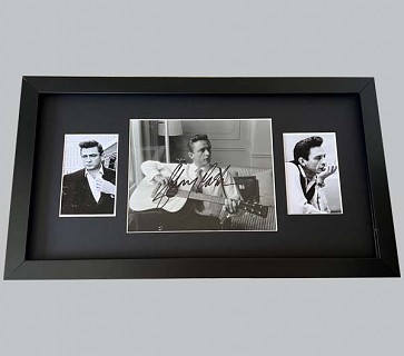 Johnny Cash Signed Black & White Photo + 2 Photos