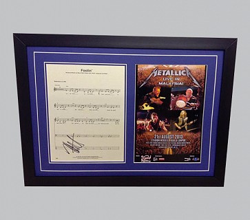 Metallica "Foolin'" Signed Music Sheet + Concert Poster
