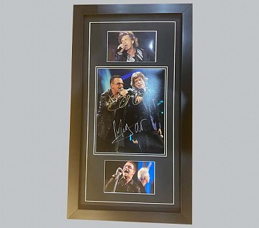 Mick Jagger & Bono Signed Concert Photo + 2 Colour Concert Photos