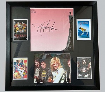 Roger Taylor "Outsider" Signed Record Sleeve + Queen Photos & Postcards