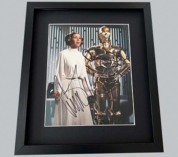 Star Wars Princess Leia & C3PO Photo Signed by Carrie & Anthony