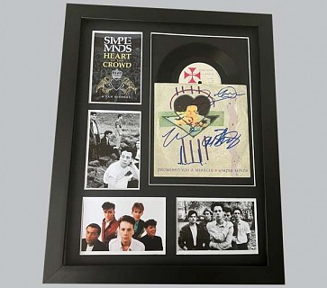 Simple Minds "Promised You A Miracle" Signed 7" Record Sleeve + 7" Record, 3 Photos & Poster