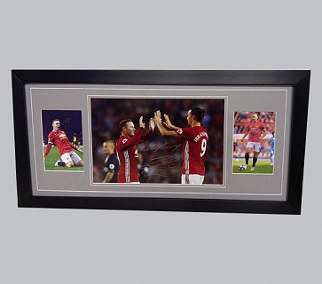 Rooney & Ibrahimovic Signed Man Utd Photo Display